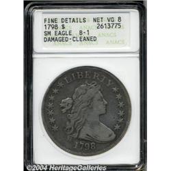 1798[S$1] Small Eagle, 13 Stars--Damaged, Cleaned--ANACS. Fine Details, Net VG8.