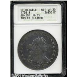 1798[S$1] Large Eagle, 13 Arrows--Tooled, Cleaned--ANACS. XF Details, Net VF20.