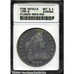 1799[S$1]--Plugged, Repaired--ANACS. Fine Details, Net Good 4.