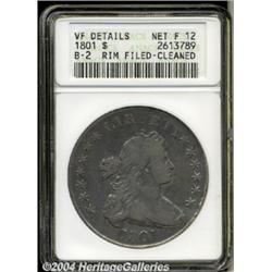 1801[S$1]--Rim Filed, Cleaned--ANACS. VF Details, Net Fine 12.