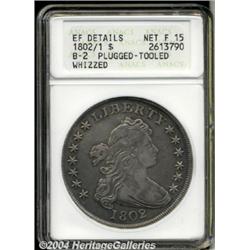 1802[S$1] Wide Date--Plugged, Tooled, Whizzed--ANACS. XF Details, Net Fine 15.