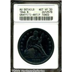 1846-O[S$1]--Graffiti, Artificial Toning--ANACS. AU Details, Net VF30.
