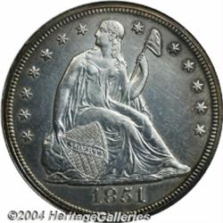 1851[S$1]--Cleaned--ANACS. Unc Details, Net MS60.