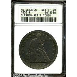 1853[S$1]--Cleaned, Artificially Toned--ANACS. AU Details, Net XF40.