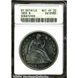 1855[S$1]--Scratched--ANACS. XF Details, Net VF20.