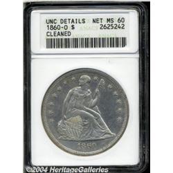 1860-O[S$1]--Cleaned--ANACS. Unc Details, Net MS60.