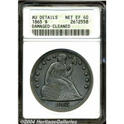 1865[S$1]--Damaged, Cleaned--ANACS. AU Details, Net XF40.