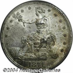 1874-CC[T$1] MS62 Chop Mark PCGS.