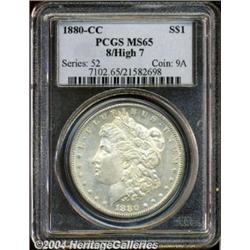 1880-CC[S$1] 8 Over High 7 MS65 PCGS.