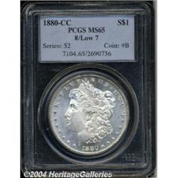 1880-CC[S$1] 8 Over Low 7 MS65 PCGS.