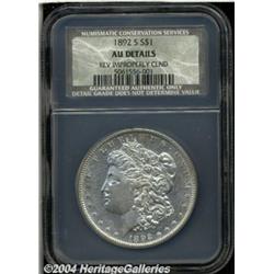 1892-S[S$1] AU Details, Reverse Improperly Cleaned, NCS.