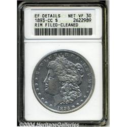 1893-CC[S$1]--Rim Filed, Cleaned--ANACS. XF Details, Net VF30.