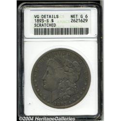 1893-S[S$1]--Scratched--ANACS. VG Details, Net Good 6.