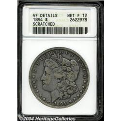 1894[S$1]--Scratched--ANACS. VF Details, Net Fine 12.