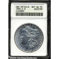 1894-S[S$1]--Cleaned--ANACS. Unc Details, Net AU55.