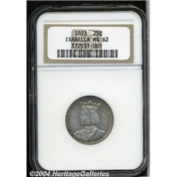 1893[25C] Isabella Quarter MS62 NGC.