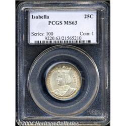 1893[25C] Isabella Quarter MS63 PCGS.