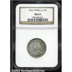 1893[25C] Isabella Quarter MS64 NGC.