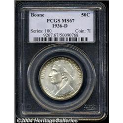 1936-D[50C] Boone MS67 PCGS.