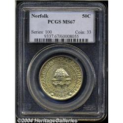 1936[50C] Norfolk MS67 PCGS.