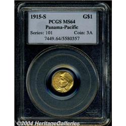 1915-S[G$1] Panama-Pacific Gold Dollar MS64 PCGS.