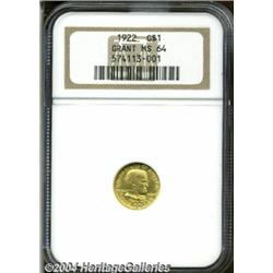 1922[G$1] Grant no Star MS64 NGC.