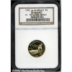 1995-W[G$5] Olympic/Stadium Gold Five Dollar PR70 Ultra Cameo NGC.