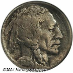 1913[5C] Buffalo Nickel--Obverse Half of Split Planchet--VF30 NGC.