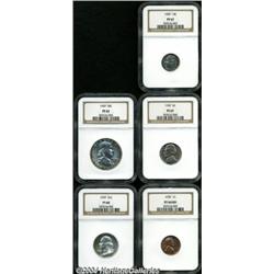 1950 Proof Set PR64 to PR67 NGC.