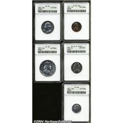 1951 Proof Set PR64 to PR66 ANACS.