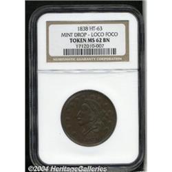 1838 Mint Drop-Loco Foco Hard Times Token MS62 NGC.