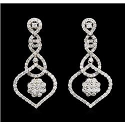 2.58 ctw Diamond Earrings - 18KT White Gold