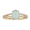 Image 1 : 0.9 ctw Ethiopian Opal and Diamond Ring - 14KT Yellow Gold