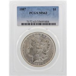1887 $1 Morgan Silver Dollar Coin PCGS MS63