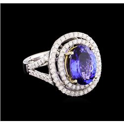 14KT Two-Tone 4.50 ctw Tanzanite and Diamond Ring