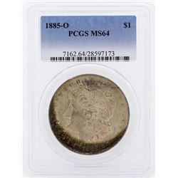 1885-O $1 Morgan Silver Dollar Coin PCGS MS64 Great Toning