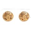 Image 1 : Chanel Gold CC Round Disk Vintage Clip On Earrings 97A