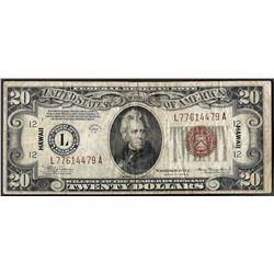 1934A $20 Hawaii Federal Reserve Note WWII Emergency Note