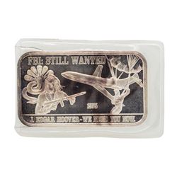 1975 FBI: Still Wanted Death Valley Mint 1 oz .999 Fine Silver Art Bar