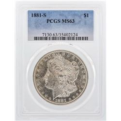 1881-S $1 Morgan Silver Dollar Coin PCGS MS63