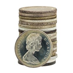 Roll of (20) 1967 Brilliant Uncirculated Canadian Dollars