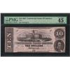 Image 1 : 1862 $10 Confederate States of America Note T-52 PMG Extremely Fine 45