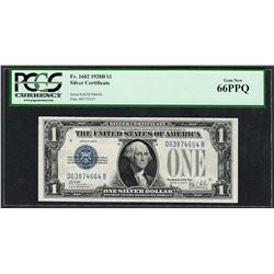 1928B $1 Funnyback Silver Certificate Note Fr.1602 PCGS Gem New 66PPQ