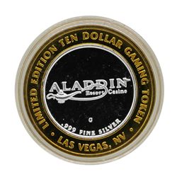 .999 Silver Aladdin Resort Casino $10 Casino Limited Edition Gaming Token