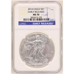 2014 $1 American Silver Eagle Coin NGC MS70 Early Releases