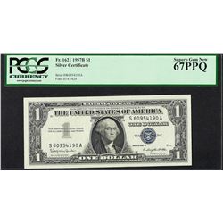 1957B $1 Silver Certificate Note Fr.1621 PCGS Superb Gem New 67PPQ