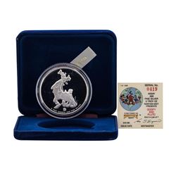 1988 Rarities Mint Walt Disney Goofy & Pluto 5 oz .999 Silver Coin w/Box & COA