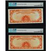 Image 2 : Lot of (2) Consecutive 1922 $10 Gold Certificate Notes PMG About Uncirculated 53