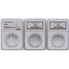 Image 1 : Lot of 1993-1995 $1 American Silver Eagle Coins NGC MS69