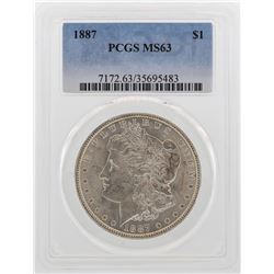 1887 $1 Morgan Silver Dollar Coin PCGS MS63